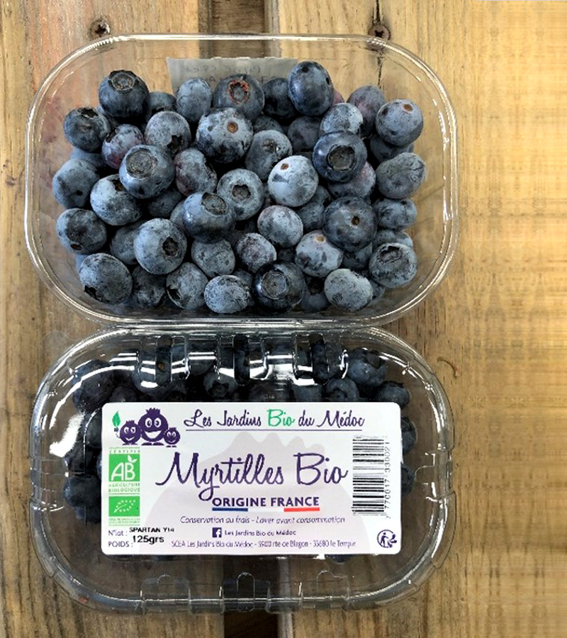 Packaging container organic blueberry